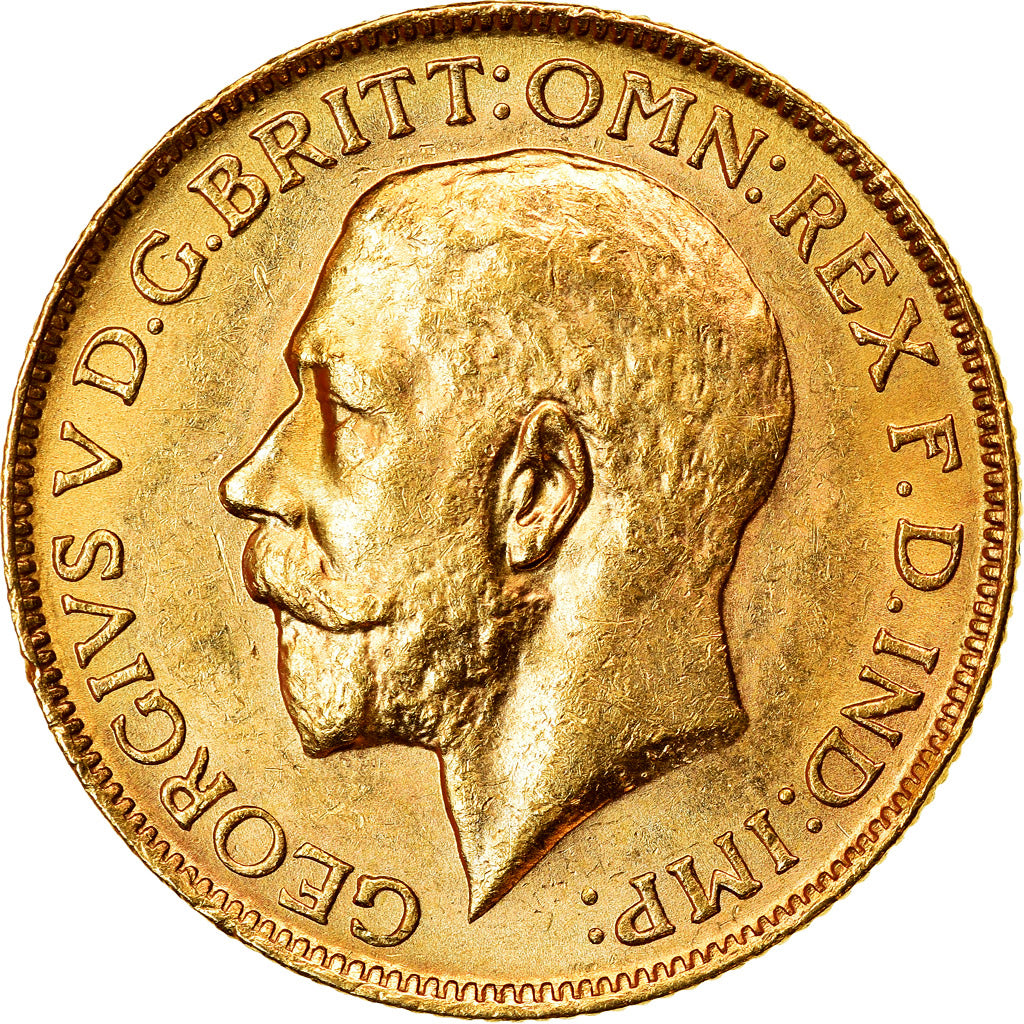 Coin, Australia, George V, Sovereign, 1918, Perth, MS(60-62), Gold, KM:29