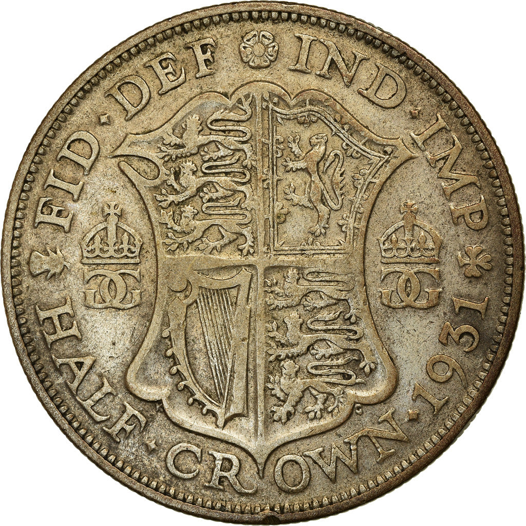 Coin, Great Britain, George V, 1/2 Crown, 1931, VF(30-35), Silver, KM:835