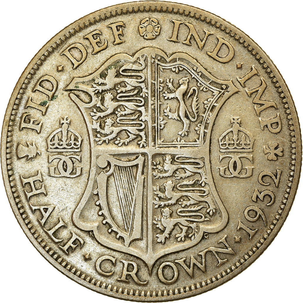 Moneta, Gran Bretagna, George V, 1/2 Crown, 1932, MB+, Argento, KM:835