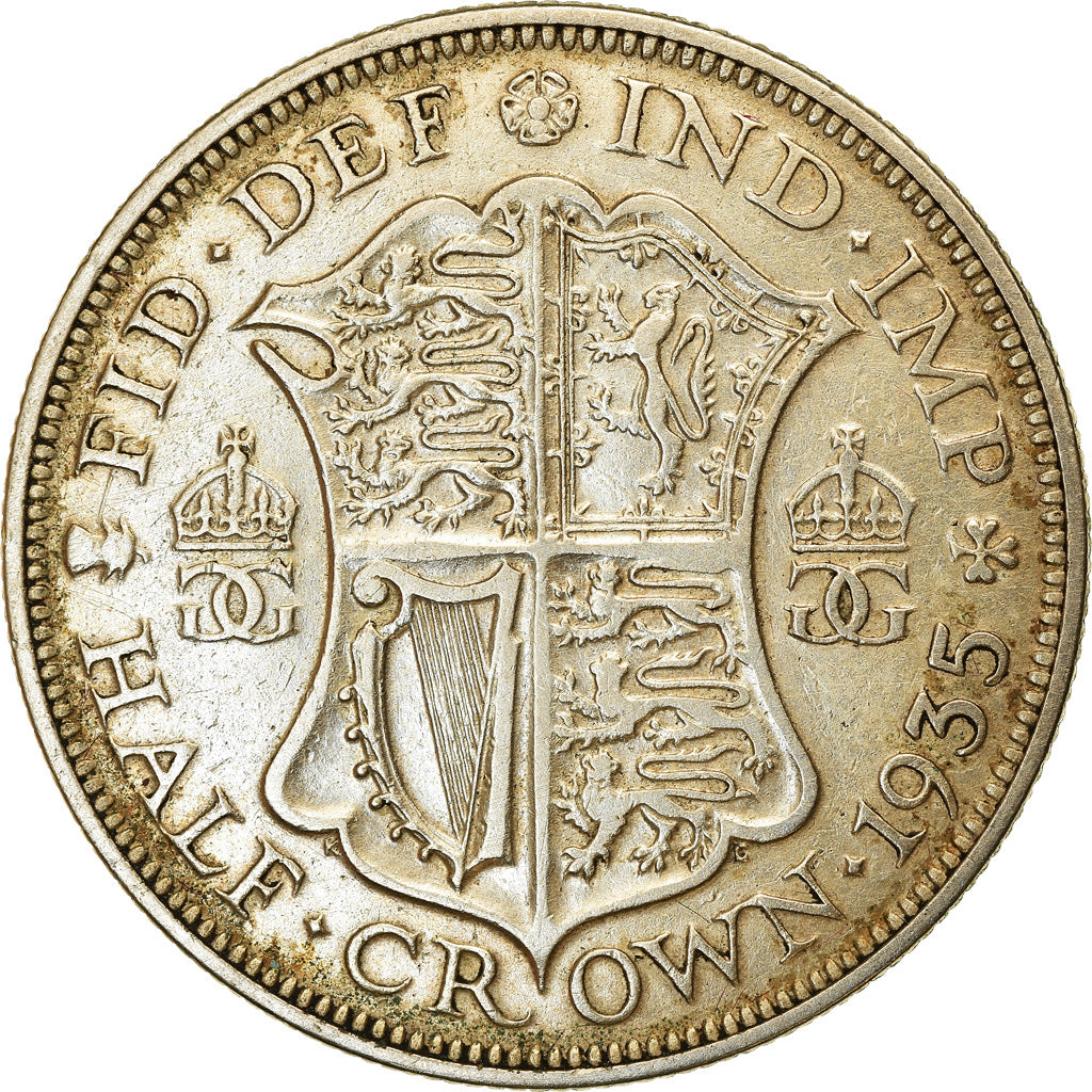 Coin, Great Britain, George V, 1/2 Crown, 1935, VF(30-35), Silver, KM:835