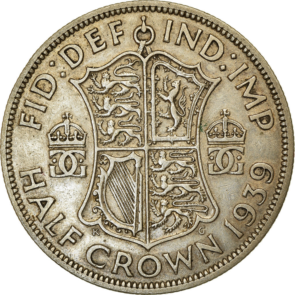 Coin, Great Britain, George VI, 1/2 Crown, 1939, EF(40-45), Silver, KM:856