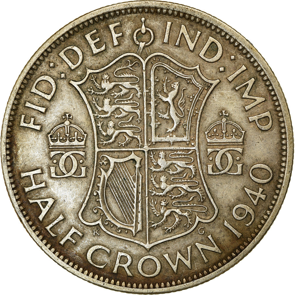 Moneta, Gran Bretagna, George VI, 1/2 Crown, 1940, BB, Argento, KM:856