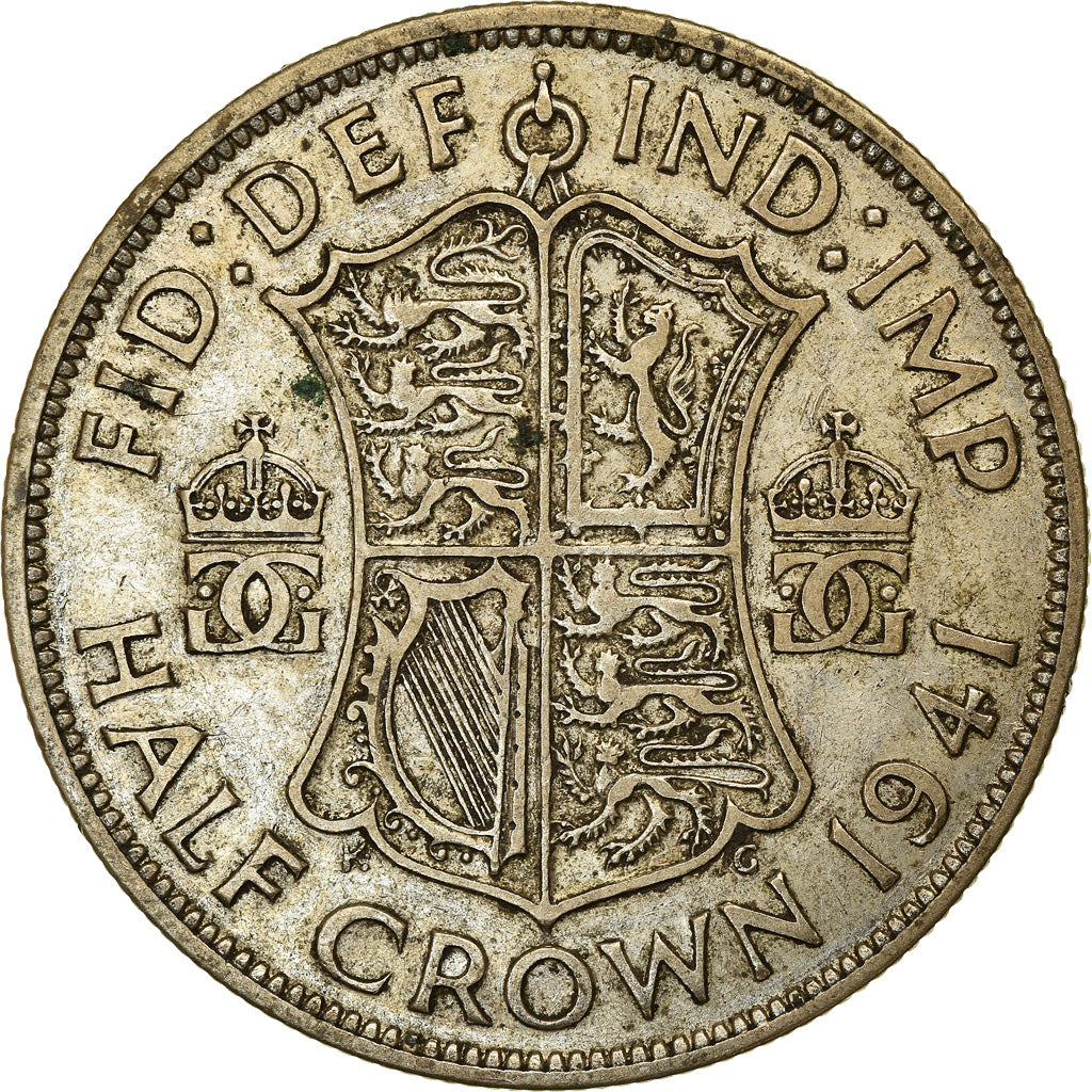 Coin, Great Britain, George VI, 1/2 Crown, 1941, EF(40-45), Silver, KM:856