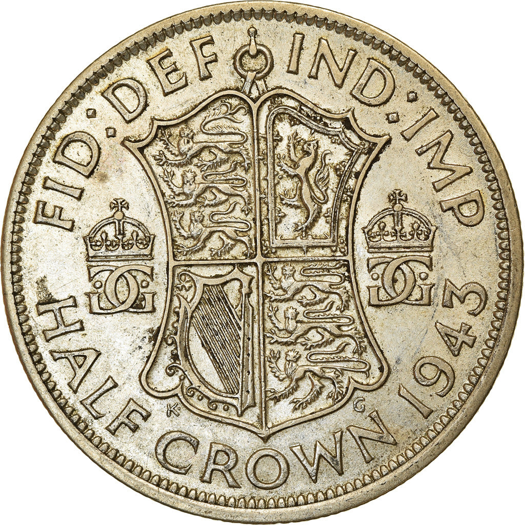 Münze, Großbritannien, George VI, 1/2 Crown, 1943, SS, Silber, KM:856