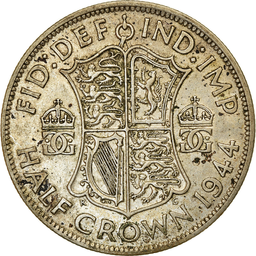 Coin, Great Britain, George VI, 1/2 Crown, 1944, EF(40-45), Silver, KM:856