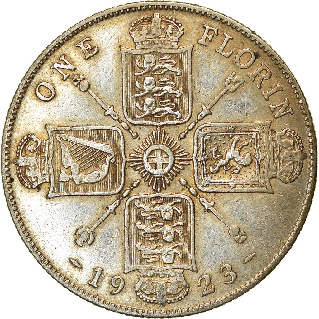 Coin, Great Britain, George V, Florin, Two Shillings, 1923, EF(40-45), Silver