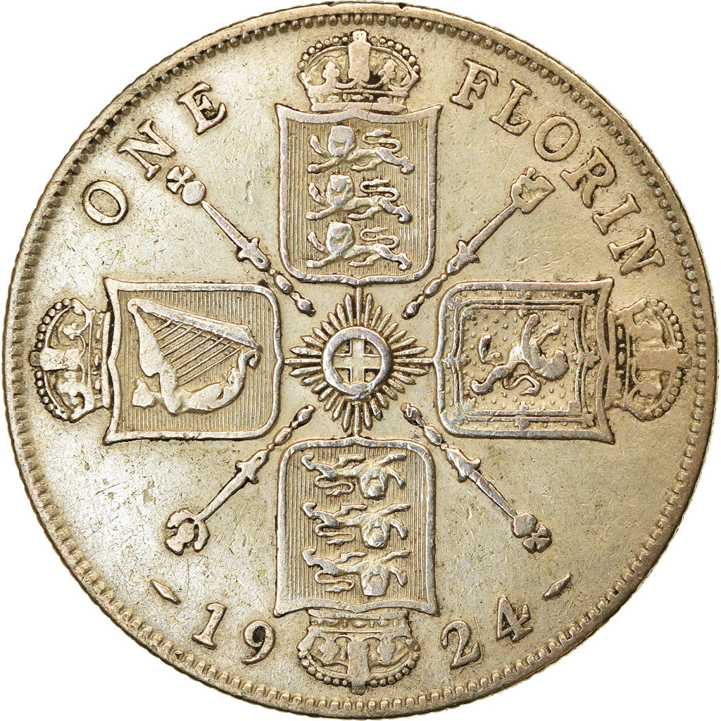 Coin, Great Britain, George V, Florin, Two Shillings, 1924, VF(30-35), Silver