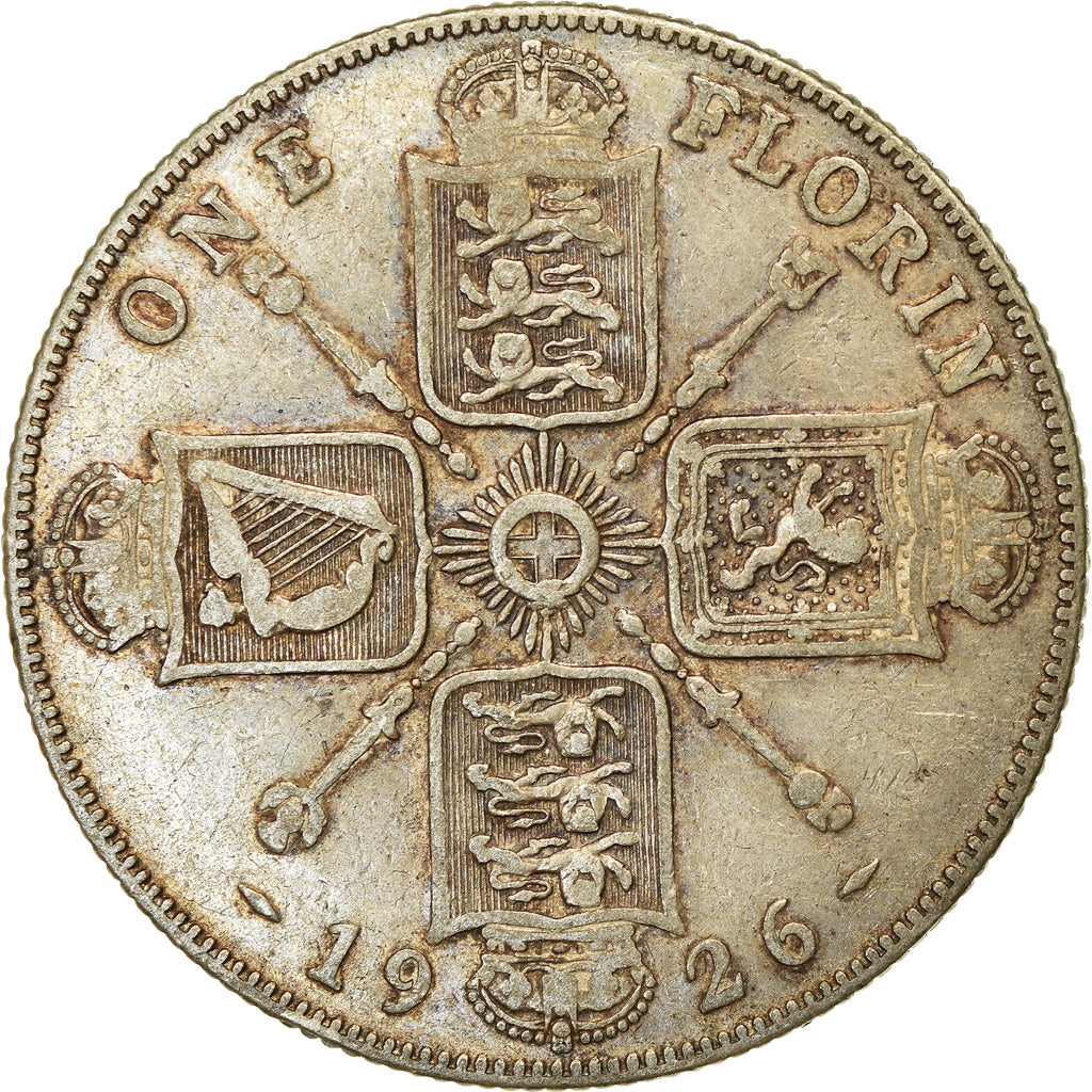 Moneta, Gran Bretagna, George V, Florin, Two Shillings, 1926, MB+, Argento