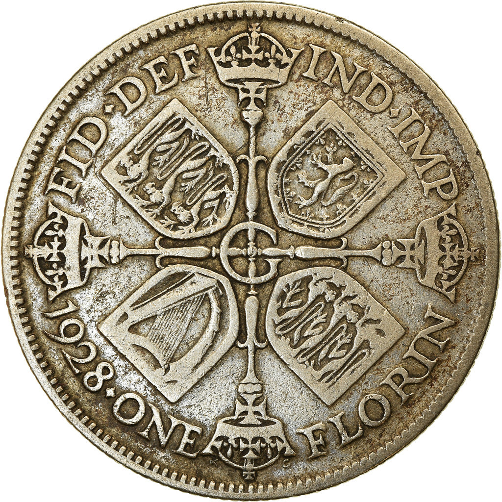 Coin, Great Britain, George V, Florin, Two Shillings, 1928, VF(30-35), Silver
