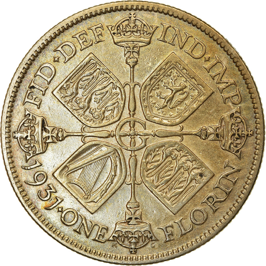 Coin, Great Britain, George V, Florin, Two Shillings, 1931, EF(40-45), Silver