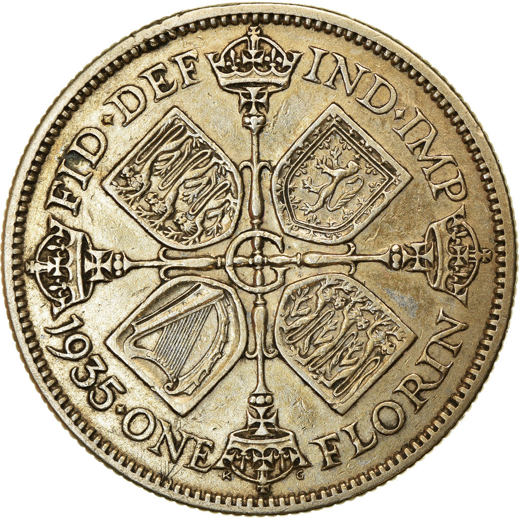 Coin, Great Britain, George V, Florin, Two Shillings, 1935, EF(40-45), Silver