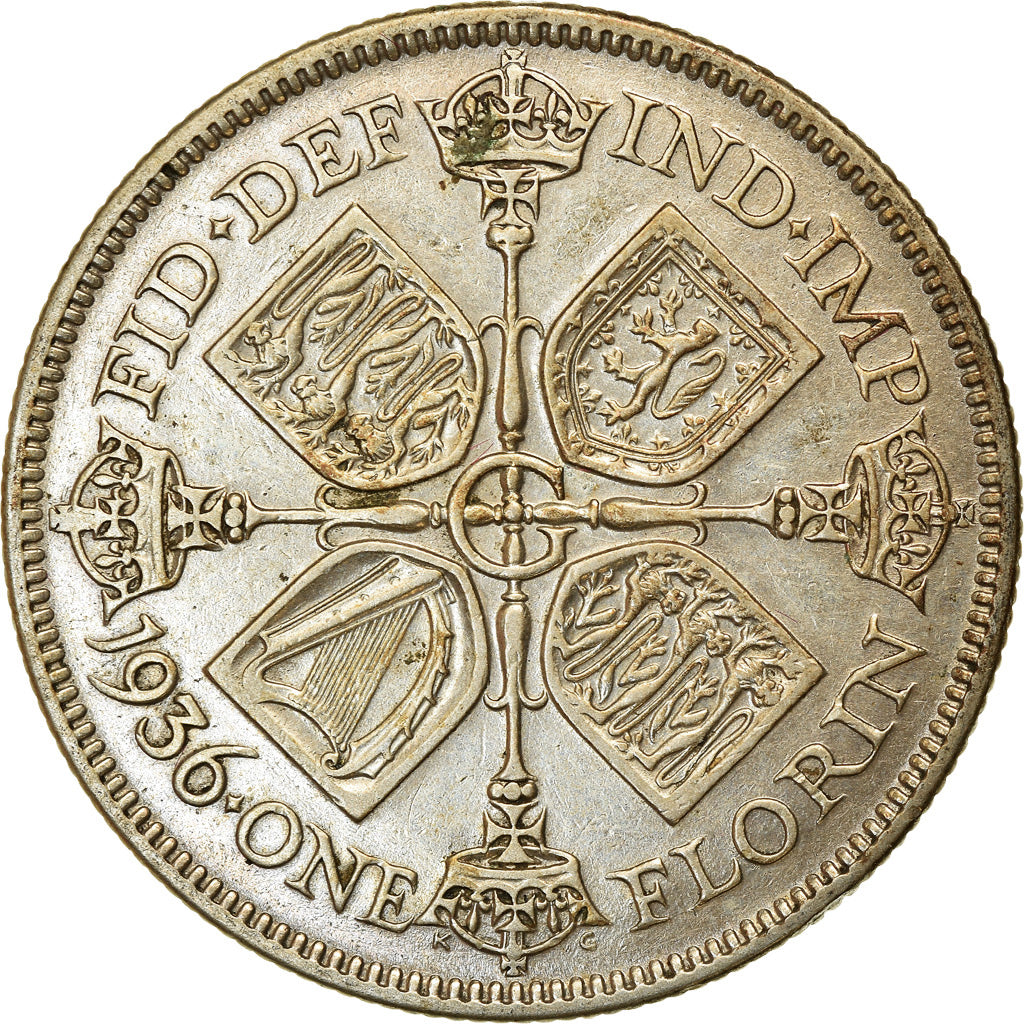 Coin, Great Britain, George V, Florin, Two Shillings, 1936, EF(40-45), Silver