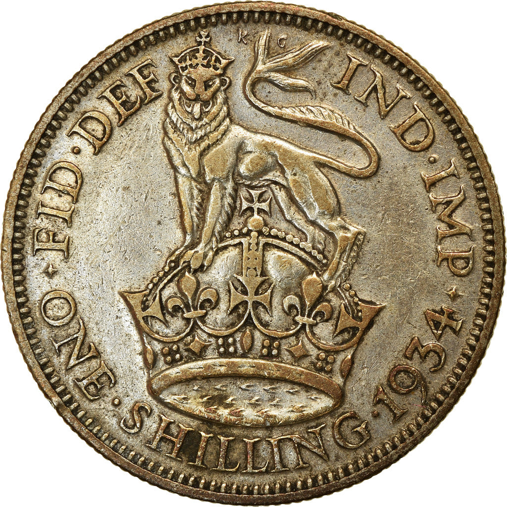 Coin, Great Britain, George V, Shilling, 1934, EF(40-45), Silver, KM:833