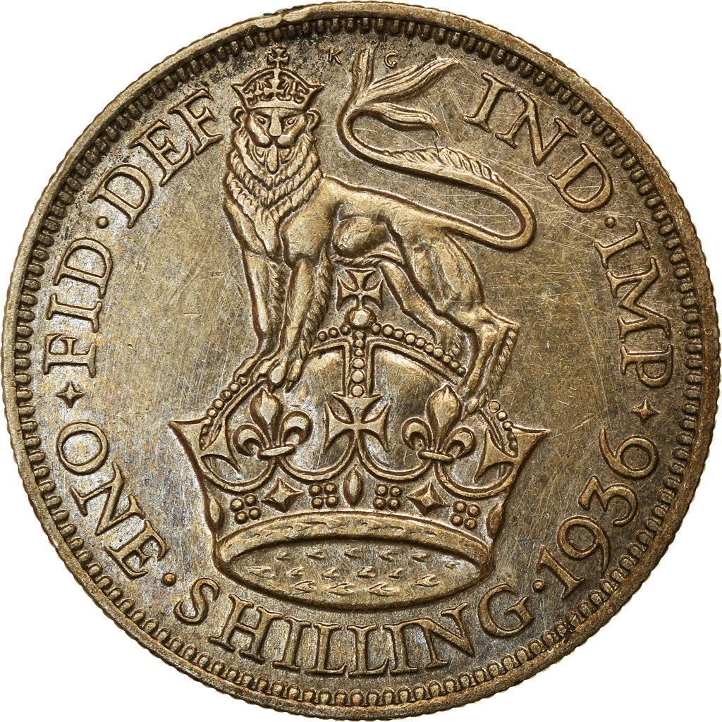 Coin, Great Britain, George V, Shilling, 1936, AU(50-53), Silver, KM:833