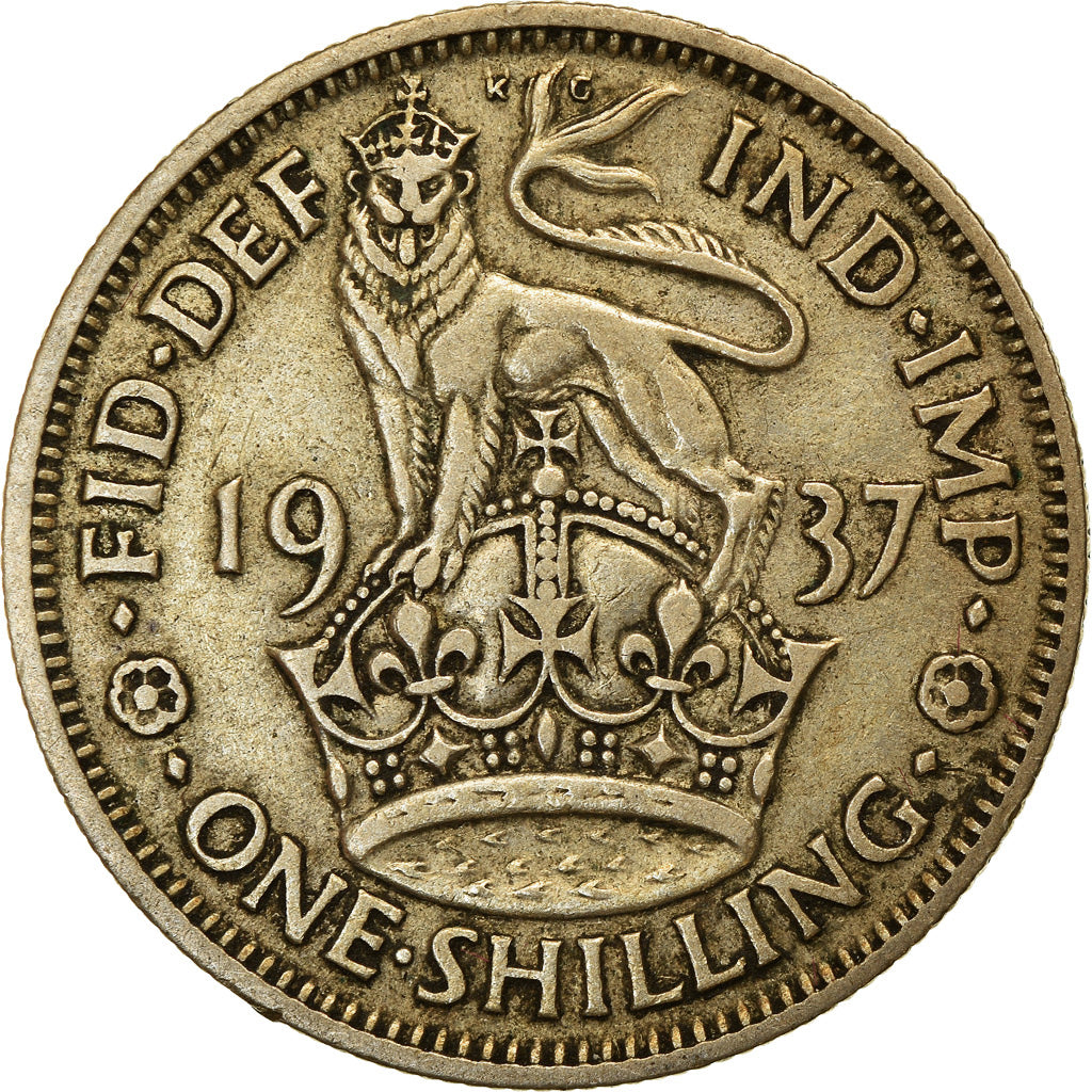Coin, Great Britain, George VI, Shilling, 1937, EF(40-45), Silver, KM:854
