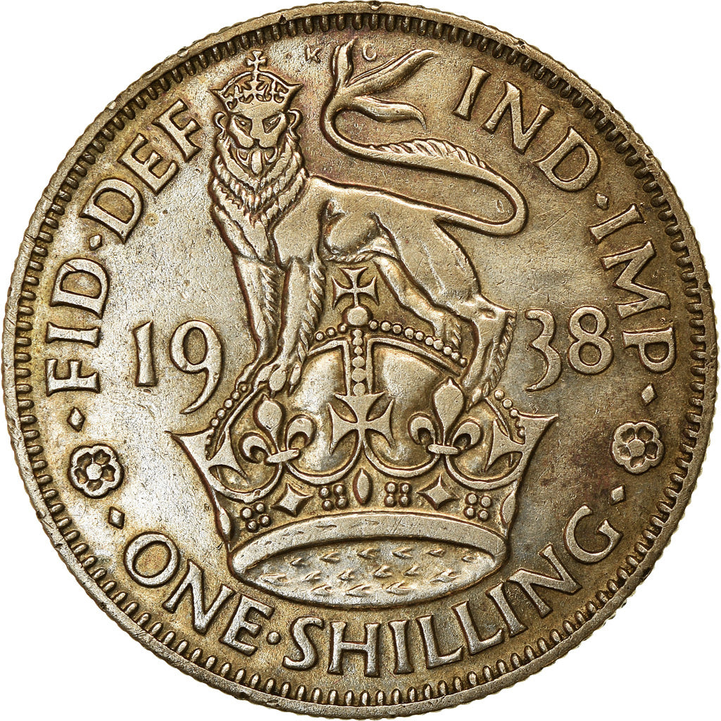 Coin, Great Britain, George VI, Shilling, 1938, AU(55-58), Silver, KM:854