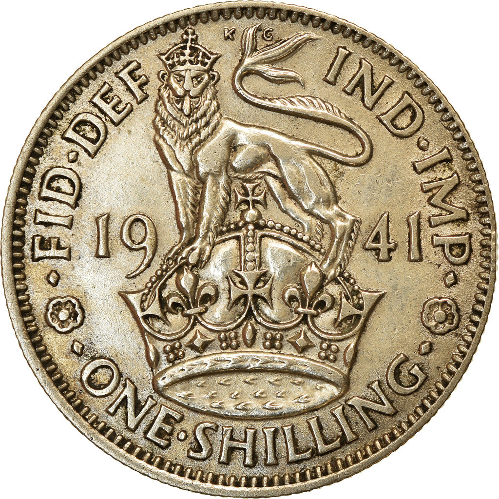 Coin, Great Britain, George VI, Shilling, 1941, AU(50-53), Silver, KM:853
