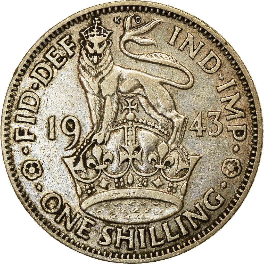 Coin, Great Britain, George VI, Shilling, 1943, EF(40-45), Silver, KM:853