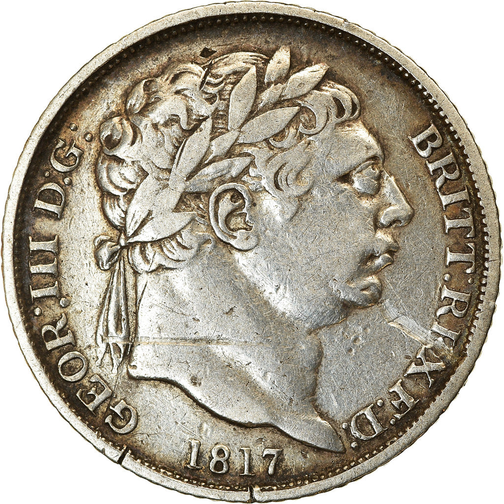 Coin, Great Britain, George III, 6 Pence, 1817, VF(30-35), Silver, KM:665