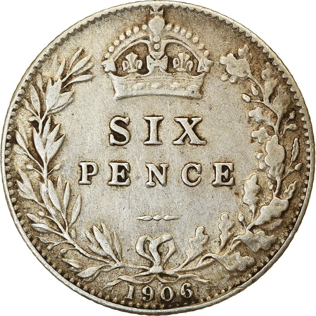 Coin, Great Britain, Edward VII, 6 Pence, 1906, EF(40-45), Silver, KM:799