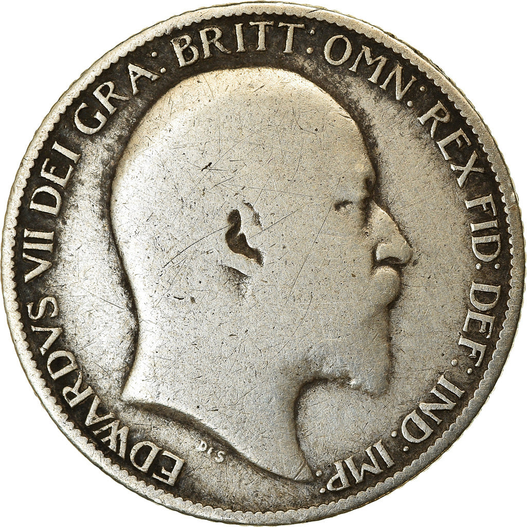 Coin, Great Britain, Edward VII, 6 Pence, 1907, VF(20-25), Silver, KM:799