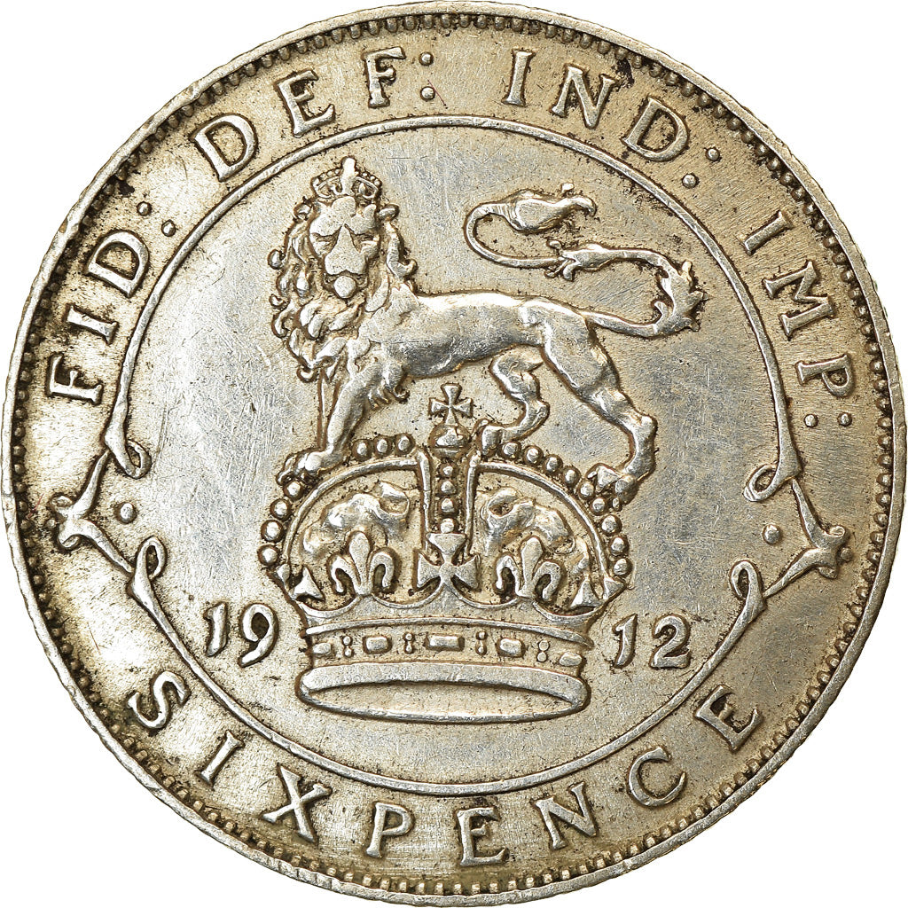 Coin, Great Britain, George V, 6 Pence, 1912, EF(40-45), Silver, KM:815