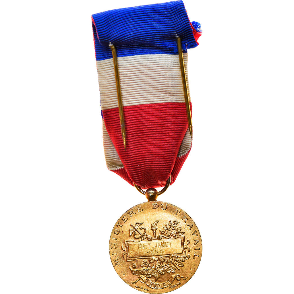 France, Médaille d'honneur du travail, Medal, 1980, Excellent Quality, Borrel