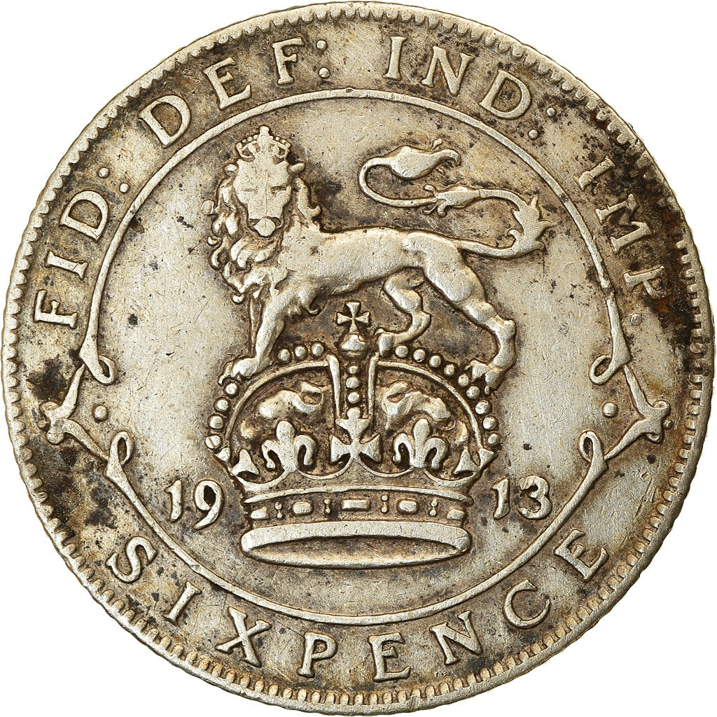 Coin, Great Britain, George V, 6 Pence, 1913, EF(40-45), Silver, KM:815