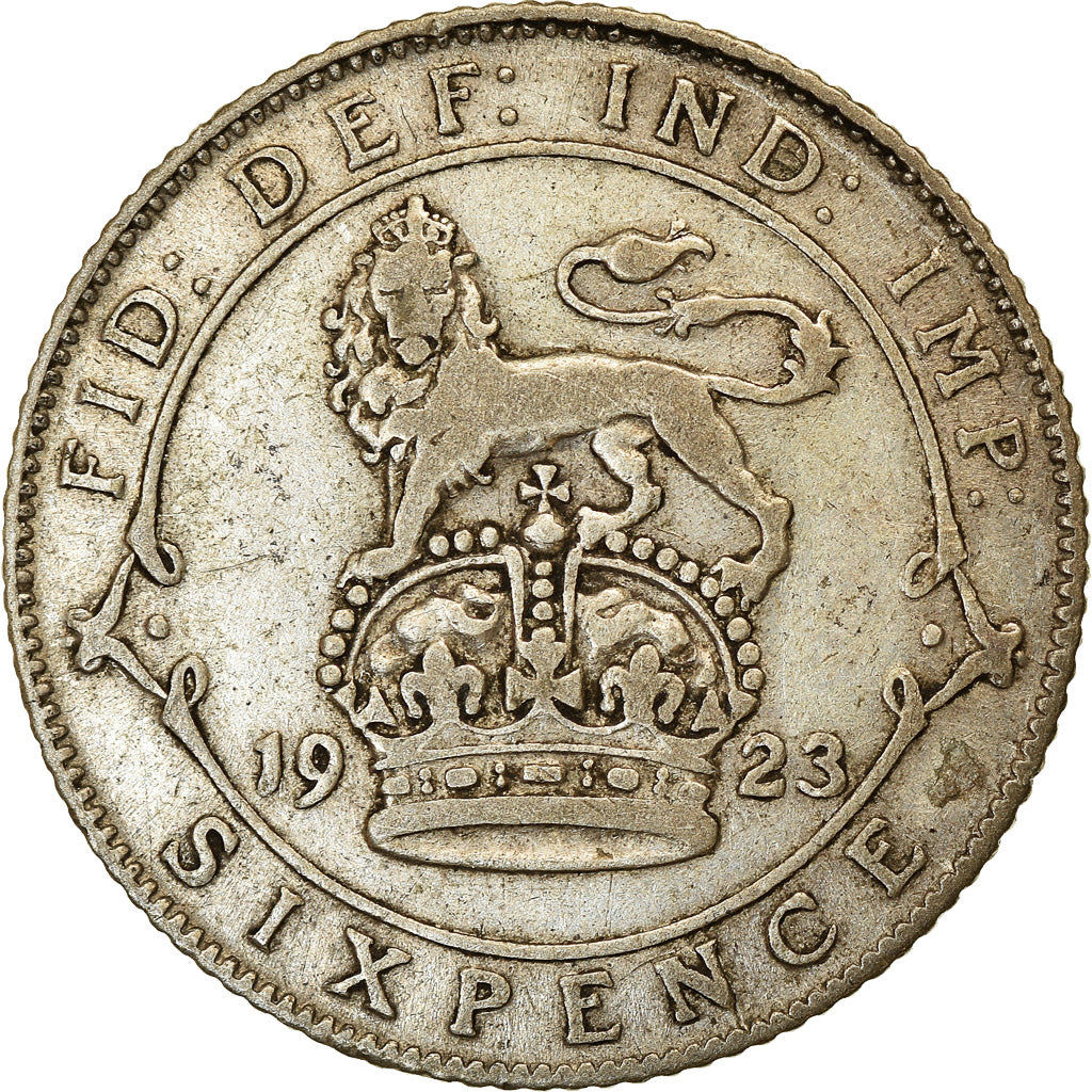 Coin, Great Britain, George V, 6 Pence, 1923, VF(30-35), Silver, KM:815a.1