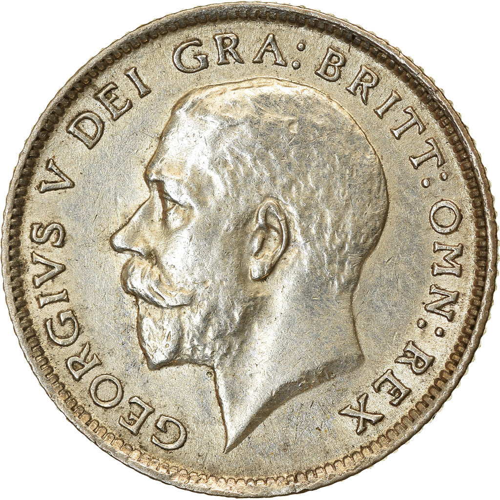 Coin, Great Britain, George V, 6 Pence, 1924, AU(55-58), Silver, KM:815a.1