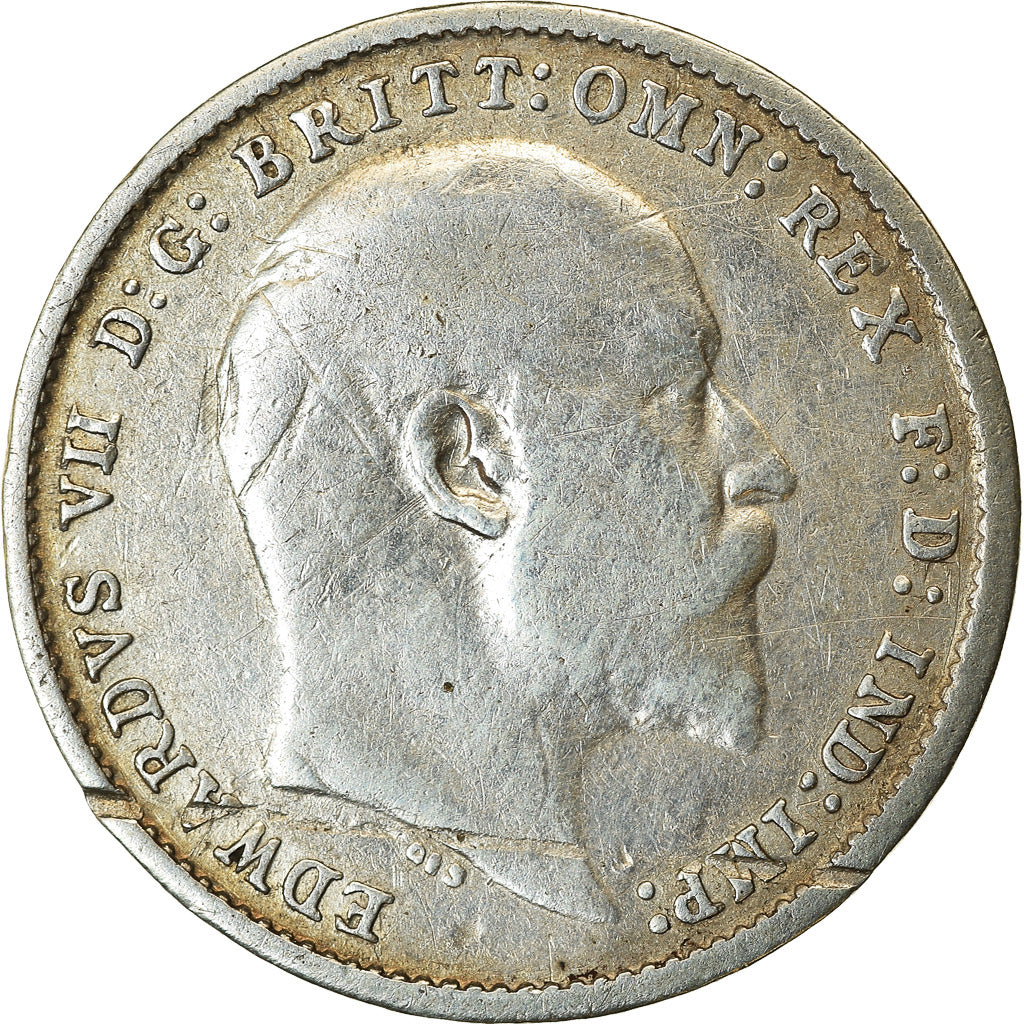 Coin, Great Britain, Edward VII, 3 Pence, 1904, VF(20-25), Silver, KM:797.1