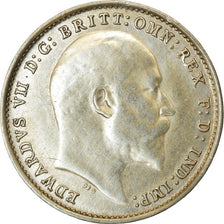 Coin, Great Britain, Edward VII, 3 Pence, 1906, AU(50-53), Silver, KM:797.2