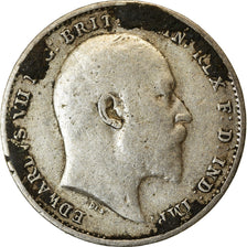 Coin, Great Britain, Edward VII, 3 Pence, 1909, VF(30-35), Silver, KM:797.2