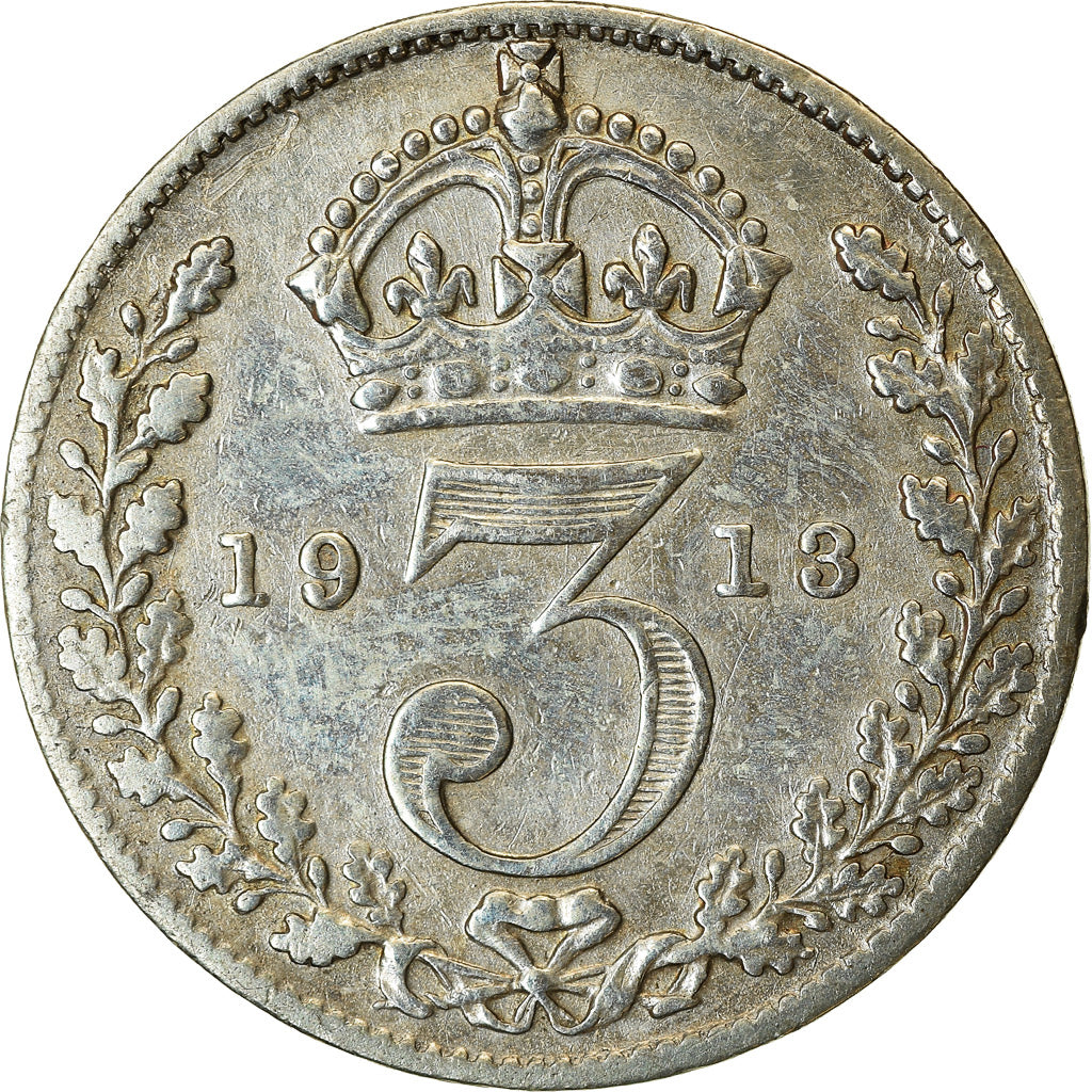 Coin, Great Britain, George V, 3 Pence, 1913, EF(40-45), Silver, KM:813