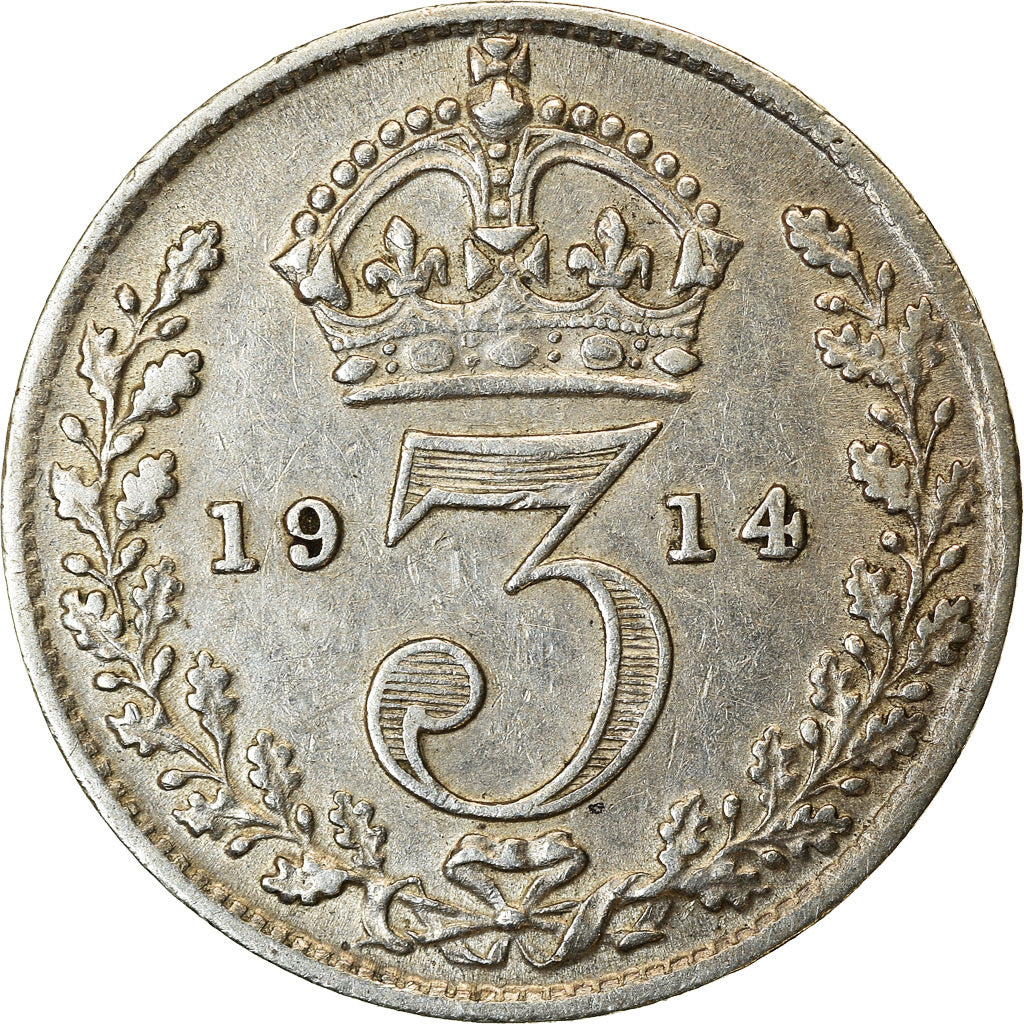 Coin, Great Britain, George V, 3 Pence, 1914, EF(40-45), Silver, KM:813