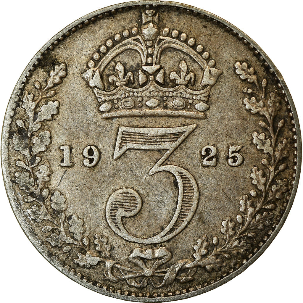 Coin, Great Britain, George V, 3 Pence, 1925, VF(30-35), Silver, KM:813a