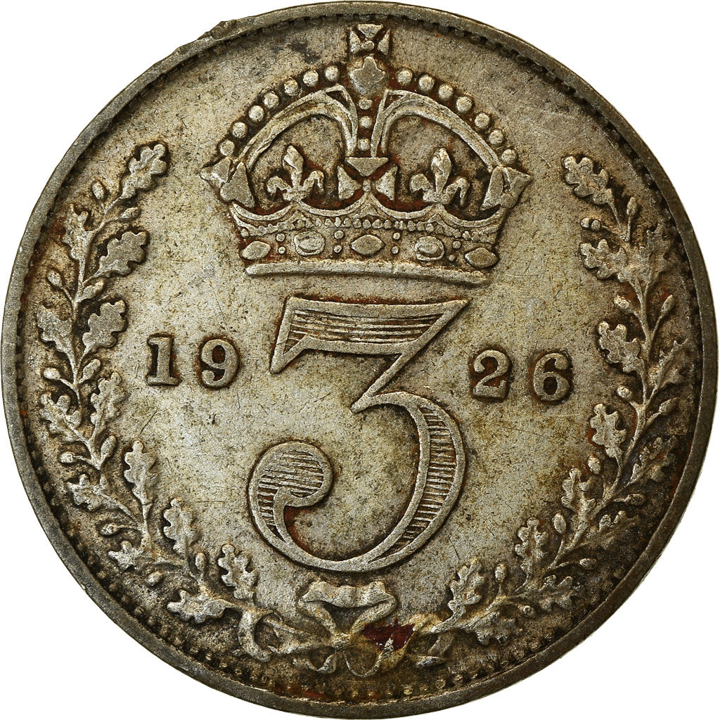 Coin, Great Britain, George V, 3 Pence, 1926, VF(30-35), Silver, KM:813a