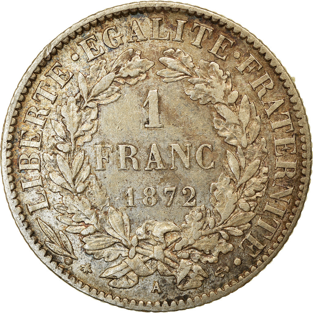 Münze, Frankreich, Cérès, Franc, 1872, Paris, SS+, Silber, KM:822.1