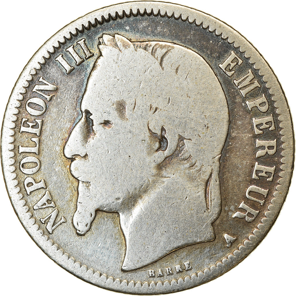 Coin, France, Napoleon III, Napoléon III, Franc, 1869, Paris, VF(20-25)