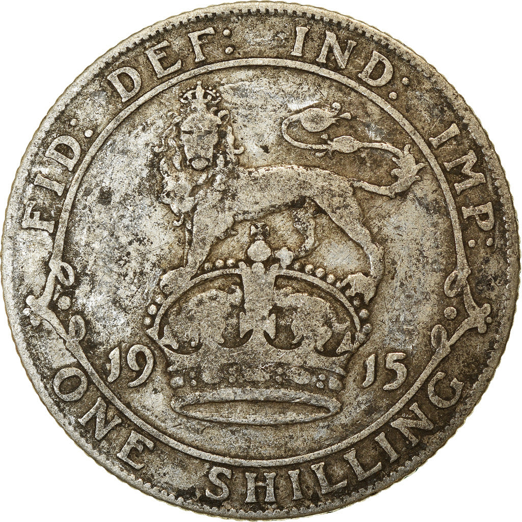 Coin, Great Britain, George V, Shilling, 1915, VF(20-25), Silver, KM:816