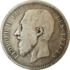 Coin, Belgium, Leopold II, Franc, 1869, VF(20-25), Silver, KM:28.1