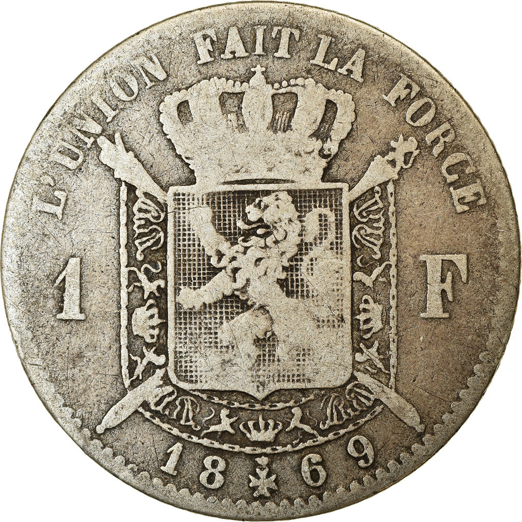 Coin, Belgium, Leopold II, Franc, 1869, VF(20-25), Silver, KM:28.1