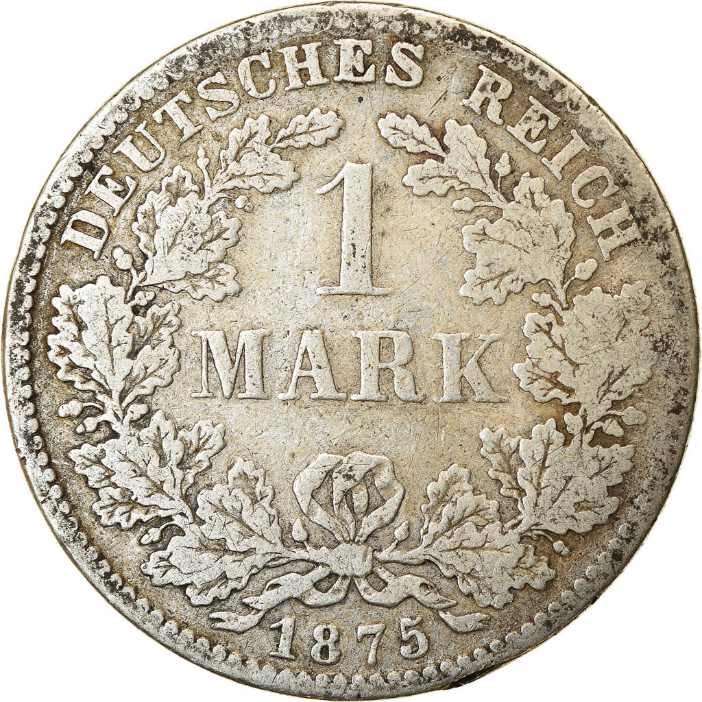 Coin, GERMANY - EMPIRE, Wilhelm I, Mark, 1875, Munich, VF(20-25), Silver, KM:7