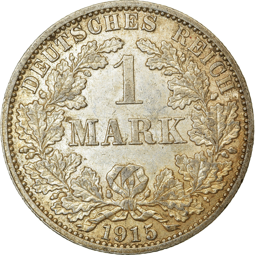 Coin, GERMANY - EMPIRE, Wilhelm II, Mark, 1915, Berlin, AU(50-53), Silver, KM:14