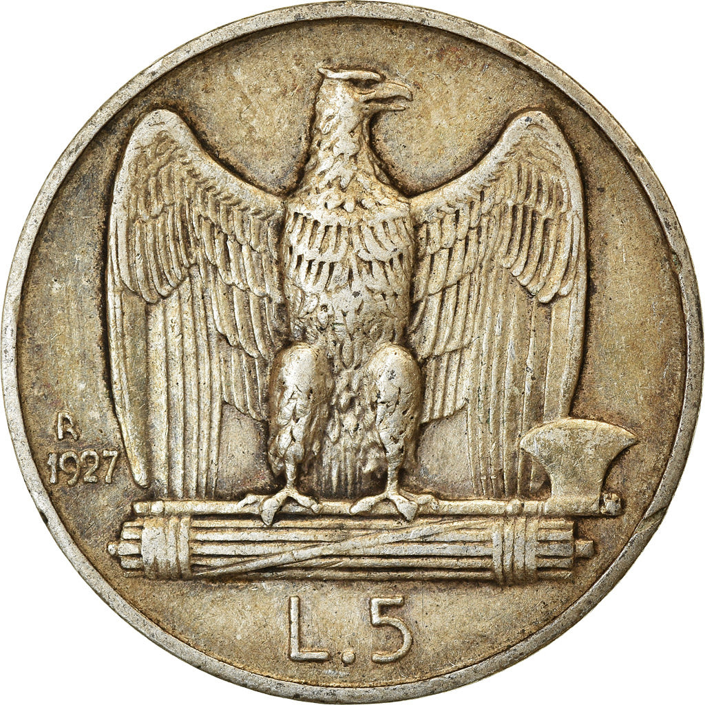 Münze, Italien, Vittorio Emanuele III, 5 Lire, 1927, Rome, SS, Silber, KM:67.1