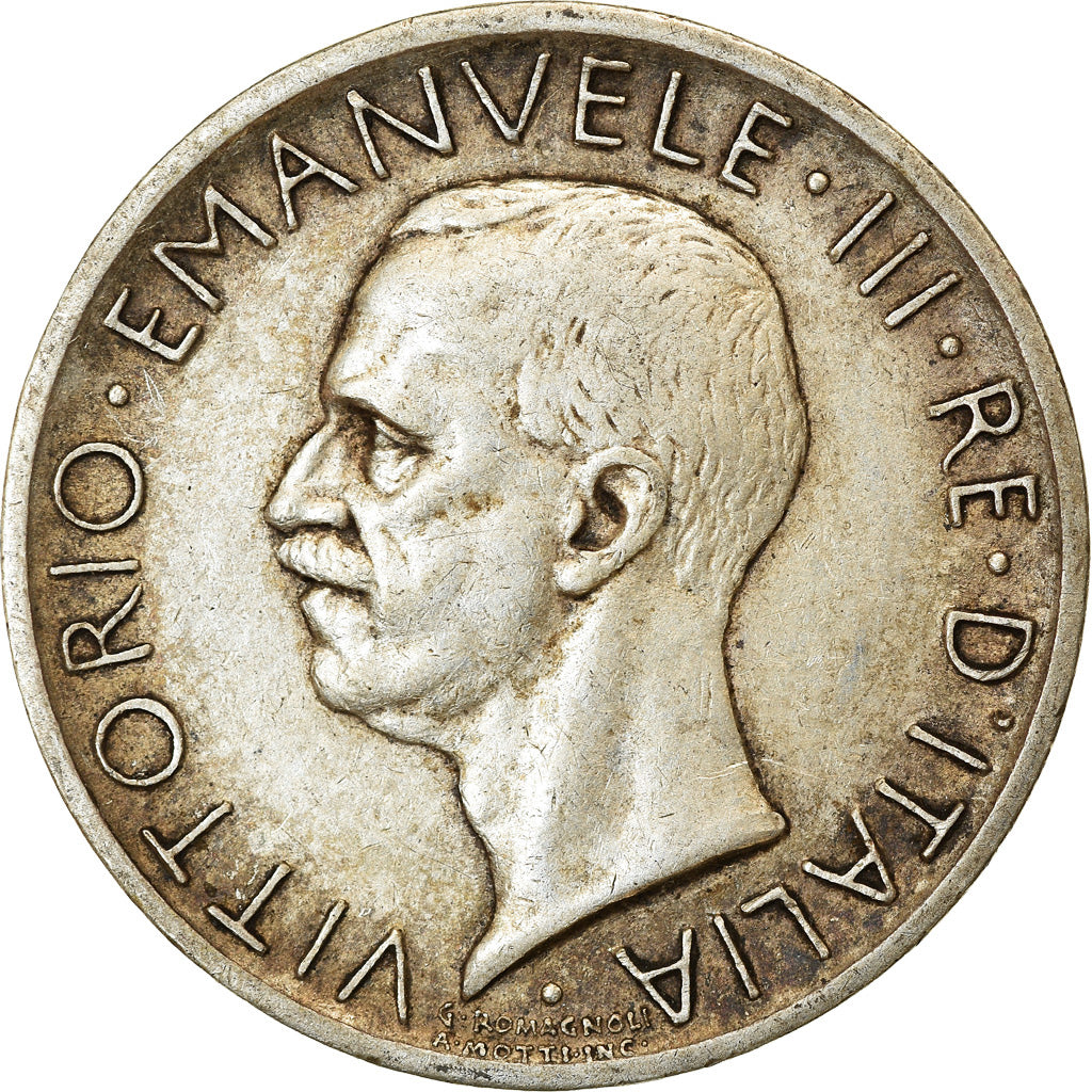Coin, Italy, Vittorio Emanuele III, 5 Lire, 1927, Rome, AU(50-53), Silver