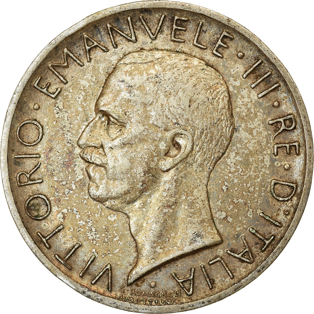 Coin, Italy, Vittorio Emanuele III, 5 Lire, 1929, Rome, EF(40-45), Silver
