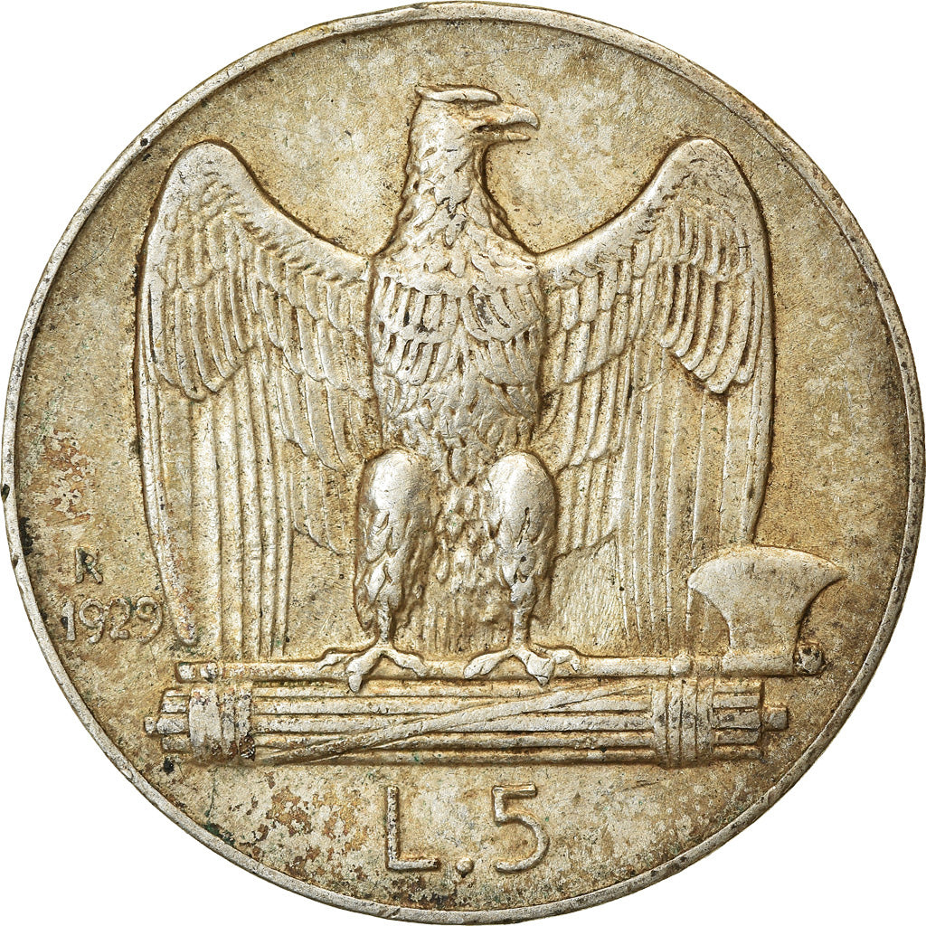 Münze, Italien, Vittorio Emanuele III, 5 Lire, 1929, Rome, SS+, Silber, KM:67.1