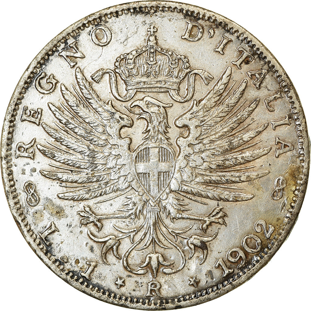 Coin, Italy, Vittorio Emanuele III, Lira, 1902, Rome, AU(50-53), Silver, KM:32
