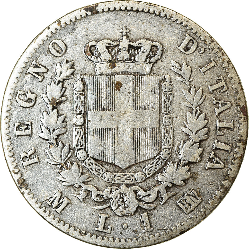 Moeda, Itália, Vittorio Emanuele II, Lira, 1863, Milan, VF(20-25), Prata
